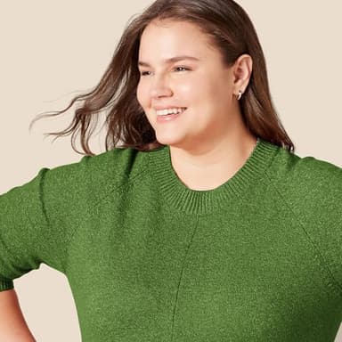 Amazon Essentials Women's Regular-Fit Soft Touch Long-Sleeve Crewneck Sweater, Green, Medium - Image 3