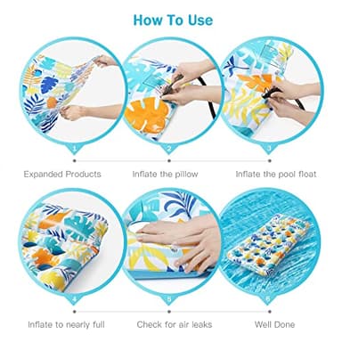 Stonful 2 Pack Inflatable Pool Float Mat, Giant Pool Floats Adult Size with Headrest, Lake Float Raft Water Lounger, Multi-Purpose Swimming Pool Floats Toys for Pool Party, Summertime Beach, Outdoor - Image 8