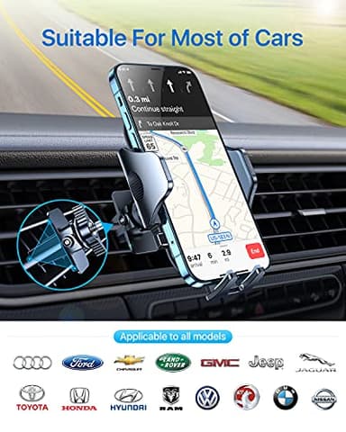 andobil 2025 Upgraded Car Phone Holder Mount for Vent, Military Sturdy Metal Clip Air Vent Phone Holder for Your Car Easy Used Cell Phone Car Mount for iPhone 17 Pro Max 15 14 13 Samsung S25 S24 - Image 5