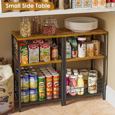 X-cosrack Side Table, Small End Table Record Player Stand with Storage, Vinyl Record Storage Night Stand for Living Room, Bedroom,Office(Patent Pending)(Rustic Brown & Black) - Image 6