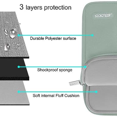 MOSISO Laptop Case 15 inch, 15 inch Laptop Sleeve Compatible with MacBook Air 15 M4 A3241 M3 A3114 M2 A2941 2025 2024 2023,Dell XPS 15,Polyester Vertical Computer Sleeve Bag with Pocket, Antique Green - Image 4