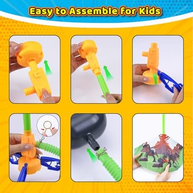 Otoseth Dinosaur Rocket Launcher for Kids, 4 Rockets with Launcher Pad, Launch Up to 100 Ft, Dinosaur Toys for Kids, Outdoor Toys, Birthday Gifts for 3 4 5 6 7 Year Old Boys Girls - Image 7