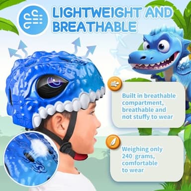 DOJASOHILMI Toddler/Kids Bike Helmet for Boys Girls Adjustable Kids Helmet 3D Lightweight Ventilation and Multi-Sports Scooter Cycling Roller Balance Bike - Image 3