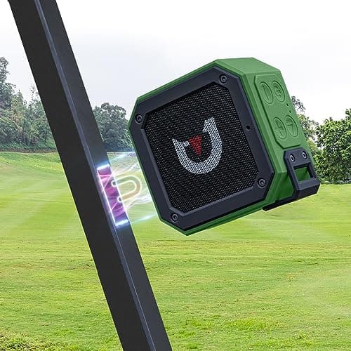 ACHIX Bluetooth Speaker for Golf Cart, Magnetic Portable Wireless Speaker with Loud Stereo Sound and Bass Boost, 20 Hours Play, Waterproof IPX7, TWS & SD Card Function (with Storage Case) - Image 1