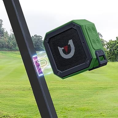 ACHIX Bluetooth Speaker for Golf Cart, Magnetic Portable Wireless Speaker with Loud Stereo Sound and Bass Boost, 20 Hours Play, Waterproof IPX7, TWS & SD Card Function (with Storage Case) - Image 1