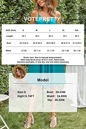 VOTEPRETTY Women's Summer Dresses Sundresses Beach Clothes Outfit Vacation 2024 V Party Graduation Homecoming Casual Tropical Prom Bride Shower Plus Size Resort Wear Hawaiian Spring Cruise Floral - Image 4