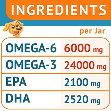 GOODGROWLIES Omega 3 Fish Oil for Dogs (360Ct) - Skin&Coat Chews - Dry & Itchy Skin Relief + Allergy Support - Shiny Coat - EPA&DHA Fatty Acids - Salmon Oil Chews Promotes Heart, Hip & Joint Support - Image 3