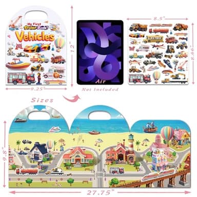 3-Pack Reusable Sticker Books for Toddlers 2-4 Years, Vehicles Truck, Animals & Farm Jelly Activity Stickers for Boys Girls Road Trip Airplane Train Travel Essentials Toy for Kids Birthday Gifts - Image 6