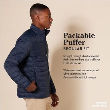 Amazon Essentials Men's Packable Lightweight Water-Resistant Puffer Jacket (Available in Big & Tall), Indigo, XX-Large - Image 2