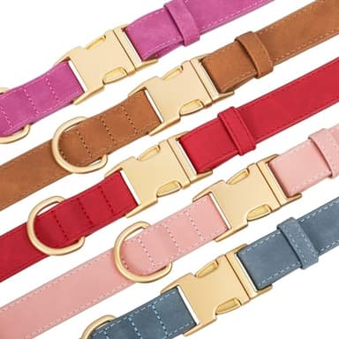 Didog Soft PU Leather Dog Collar, Cute Dog Collars for Small Dogs, Pink Dog Collar for Girl Dogs, Classic and Adjustable Small Dog Collar with Quick Release Metal Buckle, Pink,S - Image 5