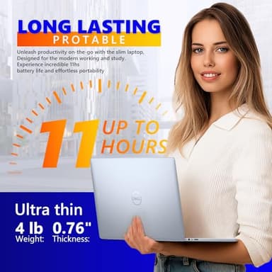 Dell Inspiron-16 Touchscreen Business Laptop - w/Office Lifetime • 16-inch FHD+ Display • AMD Ryzen 7-8840U • Backlit KB • Fingerprint • Win 11 Pro & External DVD Drive (64GB DDR5 RAM | 2TB SSD) - Image 7