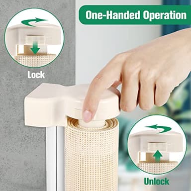 122 Inch Retractable Baby Gates Extra Wide Retractable Dog Gate for Large Openings Dog Gates for The House Extra Wide Gates for Dogs Indoor Extra Long Baby Gate Outdoor Deck Gate Porch Gate, Beige - Image 5