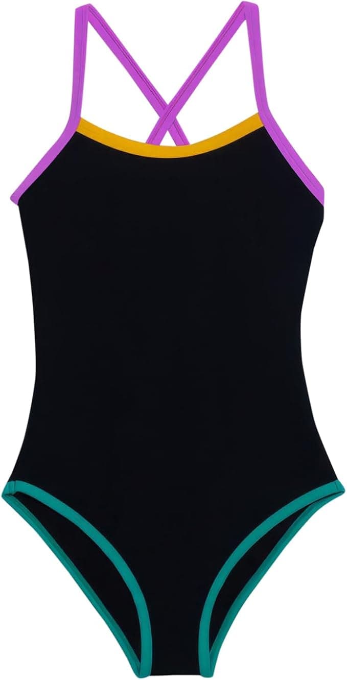 Gottex Girls Kids Toddler and Little Prix Textured Black One Piece Swimsuit Uv Sun Protection Bathing Suit - Image 1