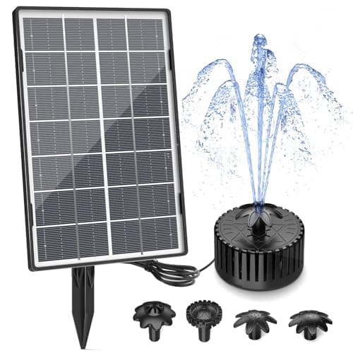 AISITIN 3.5W Solar Water Fountain, Solar Fountain Pump with 2025 New Glass Solar Panel and 4 Nozzles, Solar Water Pump for Bird Bath, Swimming Pool, Garden, Fish Tank and Ponds - Image 1