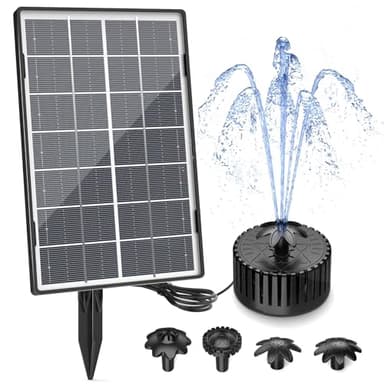 AISITIN 3.5W Solar Water Fountain, Solar Fountain Pump with 2025 New Glass Solar Panel and 4 Nozzles, Solar Water Pump for Bird Bath, Swimming Pool, Garden, Fish Tank and Ponds - Image 1