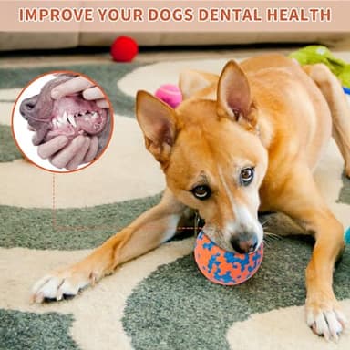 CyperGlory 2 Pack Indestructible Dog Tennis Balls for Aggressive Chewers: Interactive Pet Toys, Herding and Jolly Ball for Dogs, Durable, Bouncy, and Water Toy Fetch Balls (White, Orange) - Image 5
