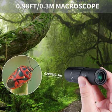 10x25 Monocular Telescope, Compact Mini Pocket Size Waterproof Fogproof for Bird Watching Hiking Camping, Black - Image 7