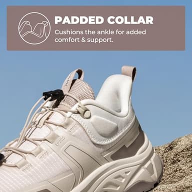 NORTIV 8 Women's Lightweight Hiking Shoes Quick Laces Outdoor Fashion Sneakers Gladiator,Size 8.5,Khaki,SNHS239W - Image 4