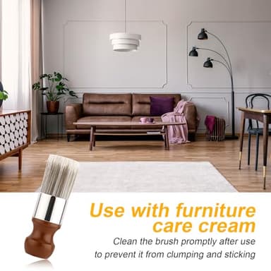 Salve Brush for Furniture, Wood Furniture Brush with Comfortable Handle Durable Salve Wax Brushing Tool for Leather for Furniture Home Leather - Image 3