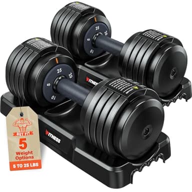 Rendpas Adjustable Dumbbells Set of 2, Select Weight Dumbbell Set, 5 in 1 Free Dumbbell Set with Anti-Slip Texture Handle, Weight Set For Home Gym Suit both Men and Women - Image 1