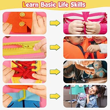 Winblo Toddler Busy Board - Montessori Toys for Toddler Girl Birthday Gift, Educational Learning Sensory Busy Book for Toddlers Girls, Toddlers Activities Travel Toys for Airplane Car - Image 5