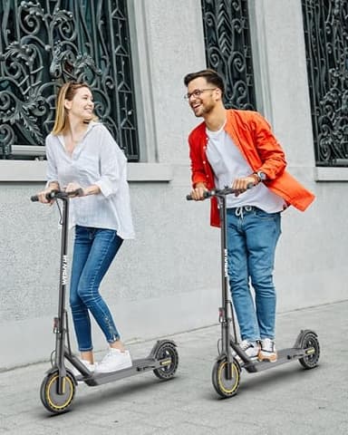 Electric Scooter with 350W Brushless Motor, 19 MPH Max Speed, 15 Miles Range, 8.5" Solid Tire, 3 Speed Modes, Cruise Control, Portable Commuter Escooter with APP, Dual Brake & E-Lock - Image 2