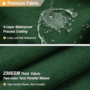 BTTN Long Fabric Shower Curtain, 78 Inch Linen Textured Heavy Duty Polyester Cloth Shower Curtain Set with 12 Plastic Hook, Hotel Luxury Waterproof Shower Curtain for Bathroom - 72x78, Emerald Green - Image 2