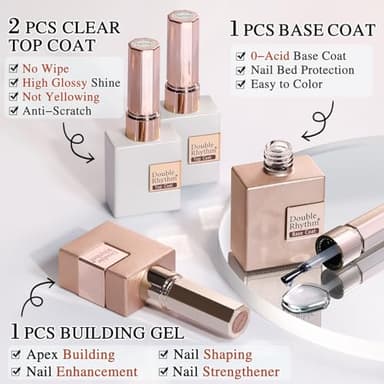 Double Rhythm 28Pcs 0.5Oz Gel Nail Polish Set Same Color Same Bottle Soak Off Gel Polish Kit Nail Art Manicure Salon DIY at Home for Women (Nude Pink Collection-T24-3) - Image 7