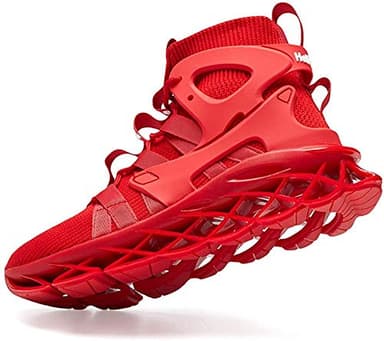 Hello MrLin Men's Running Shoes Non Slip Athletic Tennis Walking Blade Type Sneakers Hip Hop Red - Image 5