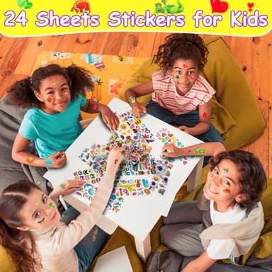 Habett 3D Stickers for Kids & Toddlers, 500+ 3D Puffy Stickers Including Animals, Letters, Numbers, Dinosaurs, Cars and More for Boys, Girls, Teachers, Reward, Craft Scrapbooking - Image 3
