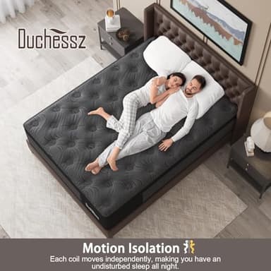 Duchessz Queen Mattress, 12 Inch Hybrid Mattresses Black with Gel Memory Foam and Individually Pocket Innerspring Euro Top Medium Firm for Motion Isolation, Edge Support - Image 5