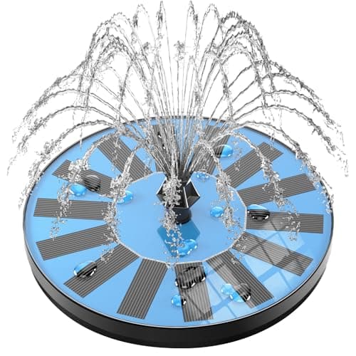 GAIZERL Solar Fountain Bird Bath Fountains Upgraded 100% Glass Panel, Solar Powered Water Fountain Pump with 8 Nozzle & 4 Fixer for Garden, Pond, Pool, Patio, Outdoor - No Battery Needed - Image 1