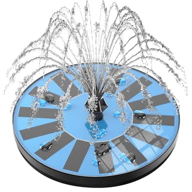 GAIZERL Solar Fountain Bird Bath Fountains Upgraded 100% Glass Panel, Solar Powered Water Fountain Pump with 8 Nozzle & 4 Fixer for Garden, Pond, Pool, Patio, Outdoor - No Battery Needed - Image 1