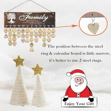 Logresy Birthday Gifts for Grandma, Family Birthday Tracker Reminder Calendar Board, Best Mom Grandma Christmas Mother Day Present Idea, Record Birthday in One Place, New Year Gift for Elderly - Image 5