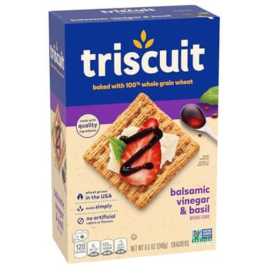 Triscuit Balsamic Vinegar & Basil Whole Grain Wheat Crackers, Lunch Snacks, Bulk Snack Crackers, 6 - 8.5 oz Boxes - Image 15