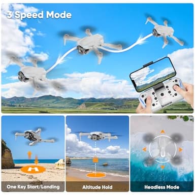 Naseto 1080P HD Foldable Drone with Camera for Adults & Kids, RC Quadcopter with One-Key Takeoff/Landing, Altitude Hold, Waypoint Flight, 360° Flip, 2 Batteries, Easy-to-Fly Toy for Boys and Girls - Image 6