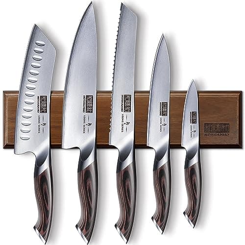 HOSHANHO Knife Set with Magnetic Knife Holder, 6 Pieces Japanese High Carbon Stainless Steel Kitchen Knife Sets, Ultra Sharp Professional Chef Knives Sets - Image 1