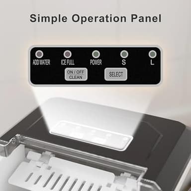 Ice Maker Countertop, Portable Ice Machine with Carry Handle, Self-Cleaning Ice Makers with Basket and Scoop, 9 Cubes in 6 Mins, 26 lbs per Day, Ideal for Home, Kitchen, Camping, RV, Black - Image 3