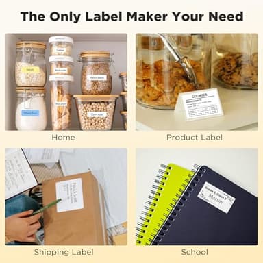 SUPVAN T50M Pro Bluetooth Label Maker Machine with Tape, Wide Waterproof Label, Versatile App with 40 Fonts and 650+ Icons, Inkless Labeler for Home, Kitchen, School, Office Organization, Black - Image 9