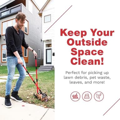 Pawler Pooper Scooper for Large Dogs, Small Dogs and Horses, Metal Poop Scooper Set with Long Handle Rake and Tray for Yard, Grass, Dirt or Gravel, Heavy Duty Aluminum Poop Picker Upper - Image 5