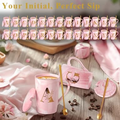 Personalized Ceramic Coffee Mug with Lid Tea Cup Girlfriend Gf Gifts Future Mrs Her Women Boyfriend 1 One Year Anniversary Meaningful Cute Romantic Christmas Xmas First Valentines I Love You More,C - Image 2