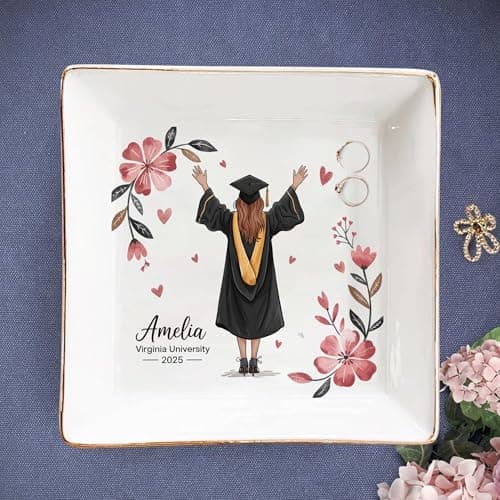 IZI POD Personalized Graduation Jewelry Dish, A Sweet Ending to a New Beginning, Graduation Senior Class of 2025, Gifts for Her, Women, Best Friends /11 - Image 1