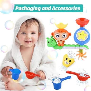 Bath Toys for Kids Ages 1-3 Toddler Bath Toys for Babies 1 2 3 Year Old Boys Girls Water Bathing Tub Toy for 12 18 Months Infant with Cups - Image 6