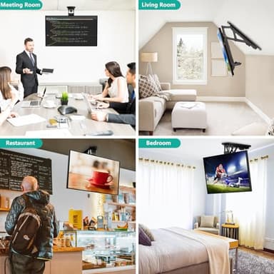 WALI Motorized Ceiling TV Mount with Remote, Electric Flip Down TV Bracket for 32 to 70 inch Flat and Curved Screen Up to 77 Lbs, Pitched Roof, Max Mounting Holes 600x400mm (FCM604), Black - Image 7