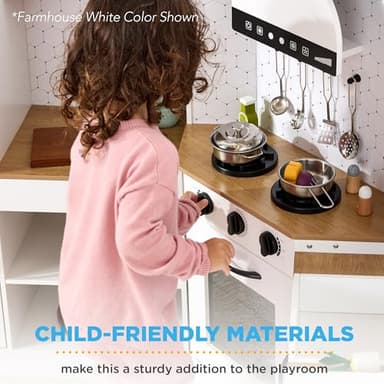 Best Choice Products Pretend Play Corner Kitchen, Ultimate Interactive Wooden Kids Playset w/Lights & Sounds, Ice Maker, Hood - Pink - Image 9