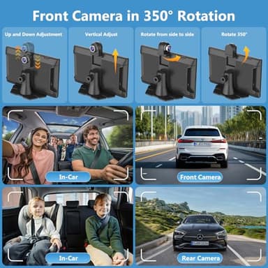 CARPURIDE W905 Portable Carplay & Android Auto, 9'' Touch Carplay Screen for Car, 4K Dash Cam,1080p Backup Camera, Car Play Navigation with Mirror Link/Siri/FM/Bluetooth/Light Sensor, for 12-24V - Image 3