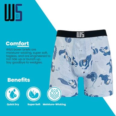 Warriors & Scholars Boxer Briefs For Men Pack Of 6, Ultra Soft, Breathable Quick Dry, Moisture-Wicking Mens Underwear, AM95F M - Image 4