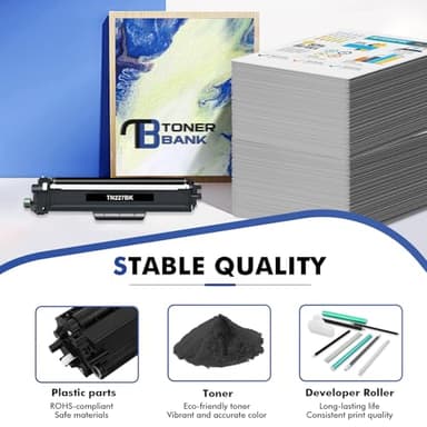 TN227BK TN-227BK TN227 Black MFC-L3770CDW Toner Cartridge Replacement for Brother TN227 TN227BK TN-223BK TN223BK for MFC-L3770CDW HL-L3290CDW HL-L3230CDW MFC-L3750CDW L3710CW L3210CW Printer (2 Pack) - Image 7