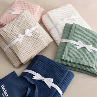 Bedsure Cotton Duvet Cover King - 100% Cotton Waffle Weave Coconut White Duvet Cover King Size, GentleSoft™ and Breathable Bedding Set for All Season, 3 Pieces, 104"x90" - Image 7