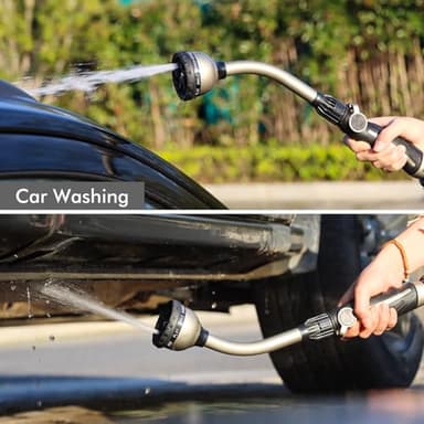 RESTMO Watering Wand Heavy Duty, Metal Garden Hose Wand with 10 Spray Patterns, 15-Inch Long Hose Nozzle Sprayer with Thumb Flow Control, Ideal to Water Hanging Baskets and Shrubs - Image 5